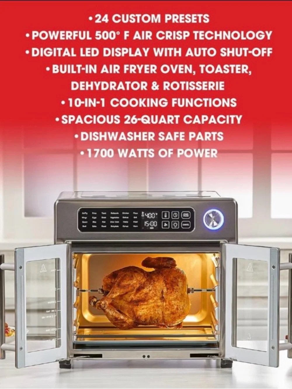 New in box | Emeril Lagasse French Door AirFryer 360 Stainless Steel 10-in-1